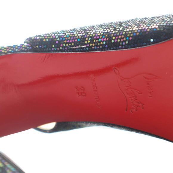 Christian Louboutin Cornielle Mirco-Sequin Multicolor Slingback Heels 39 - Picture 7 of 13